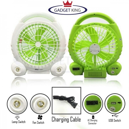 Rechargeable Fan with Big Led Light .