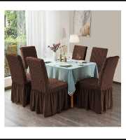 Coffee Color 6pcs Chair Cover