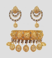 Indian Gold Plated Jewelry Set For Women K01